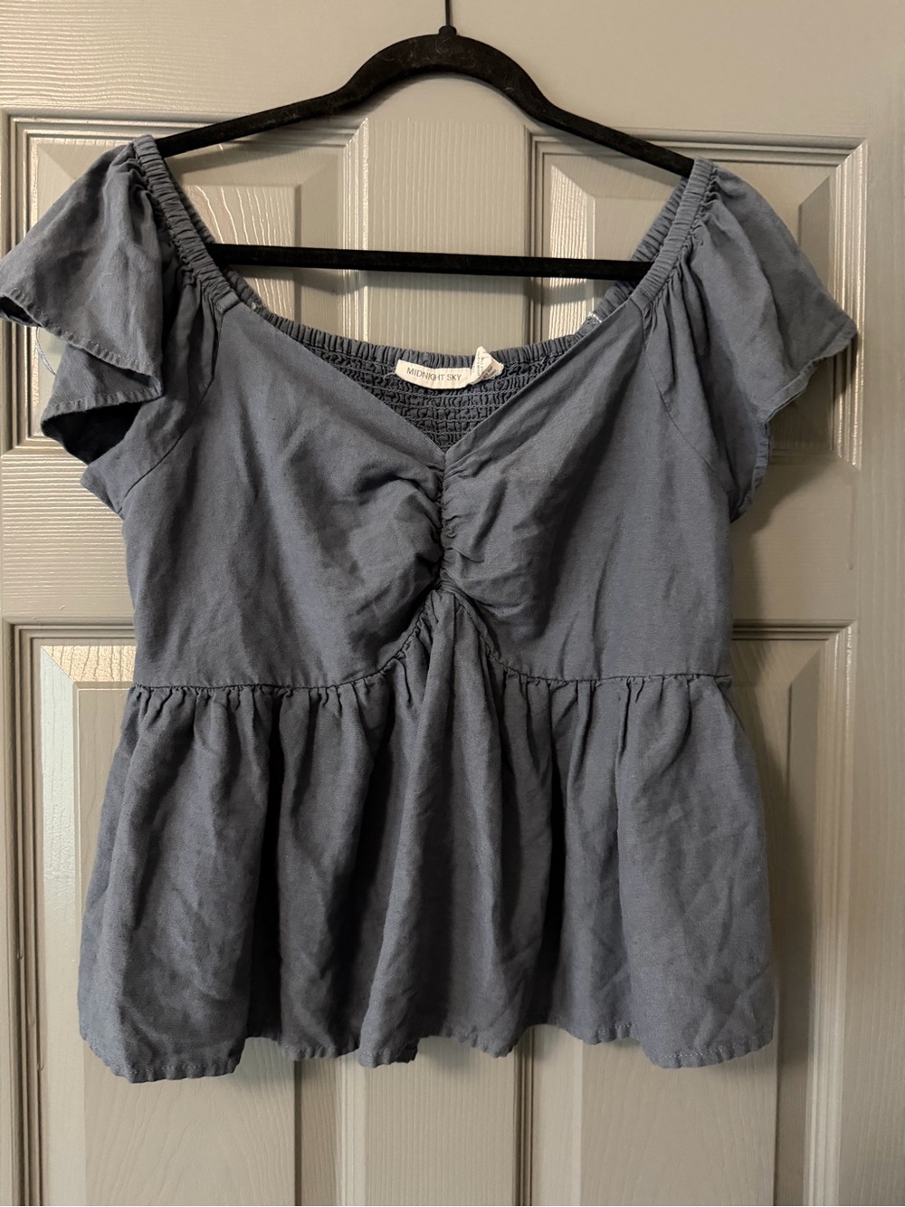 Midnight Sky babydoll peplum top size Large